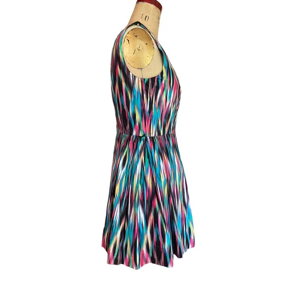 Ellen Tracy Womens Fit & Flare Mini Dress Multicolor Sleeveless V-Neck 6 - Picture 8 of 8